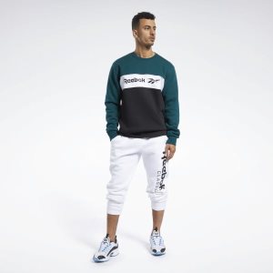 Reebok Classic Linear Crew Sweatshirt Herren - Tiefes Türkis - DE 561-JUY